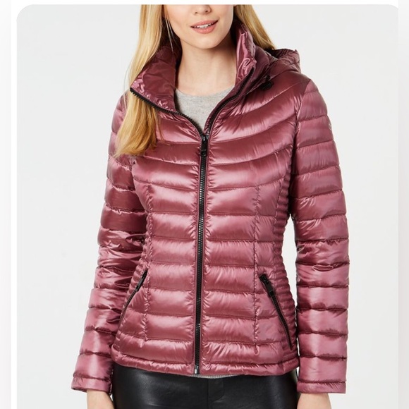 Calvin Klein Packable puffer Jacket with hood ROSE PINK - Picture 3 of 8